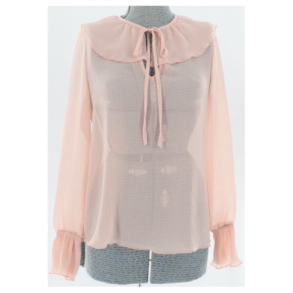 Next UK Sheer Blush-Colored Blouse 4